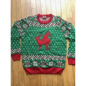 Oh My Sweater‎ Naughty Ugly Christmas Sweater Reindeer Mating LARGE